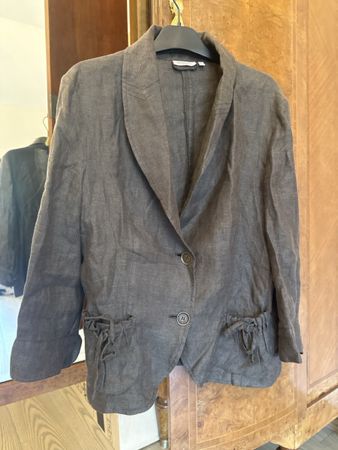 Max&Co. Damen Jacke braun Grösse 42 Leinen 100 %