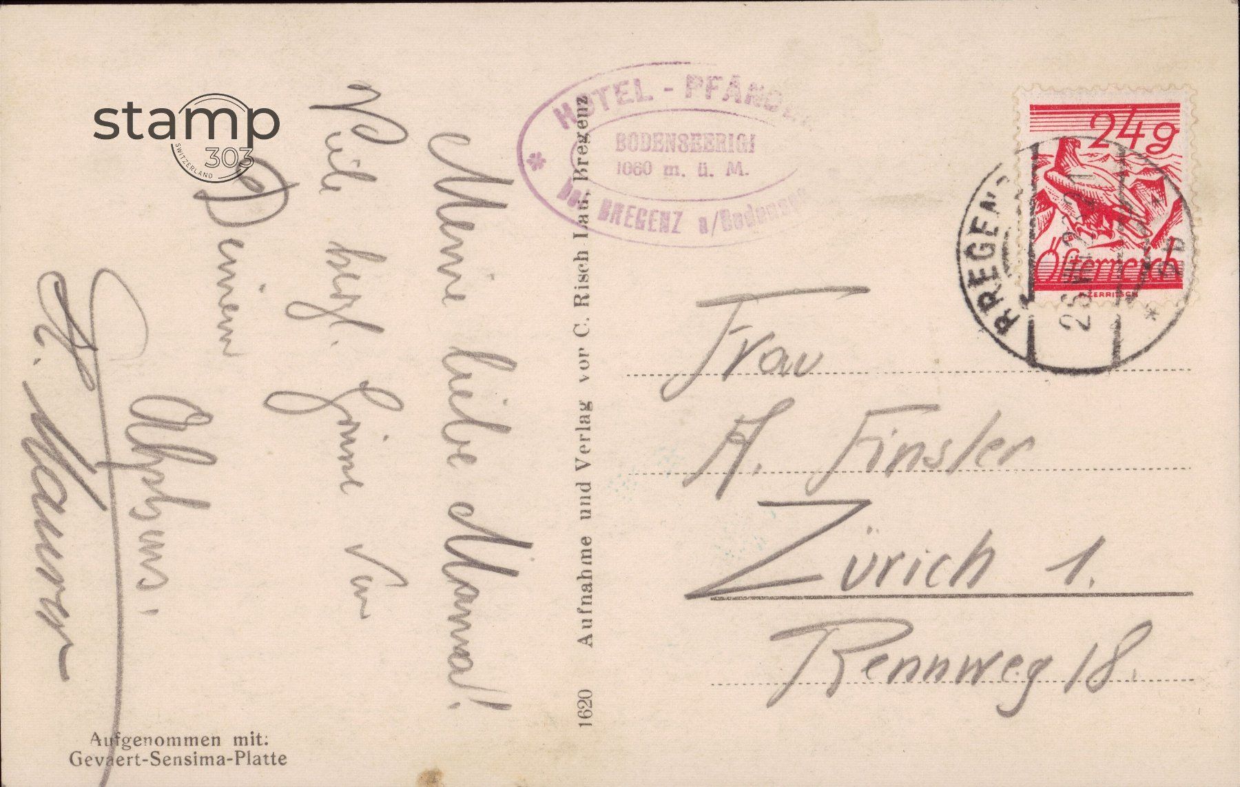 Cartoline postali: 1938 AK Pfänderbahn bei Bregenz – Usato da Eggersriet venduto da stamp303 1