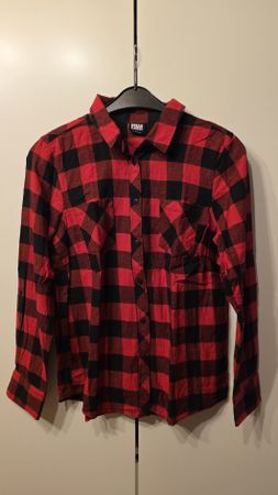 Urban Classics Hemd kariert rot schwarz Grösse L