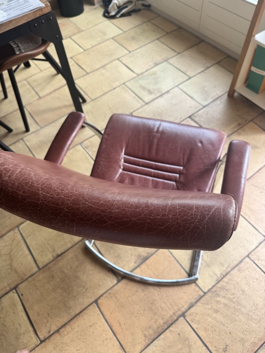 Sessel: Leather armchair brown chrome frame  – Gebraucht aus Seuzach von Wolf936 3