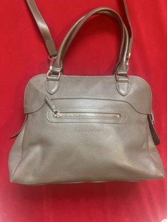 Handtasche Longchamp Leder braun mit Schulterriemen