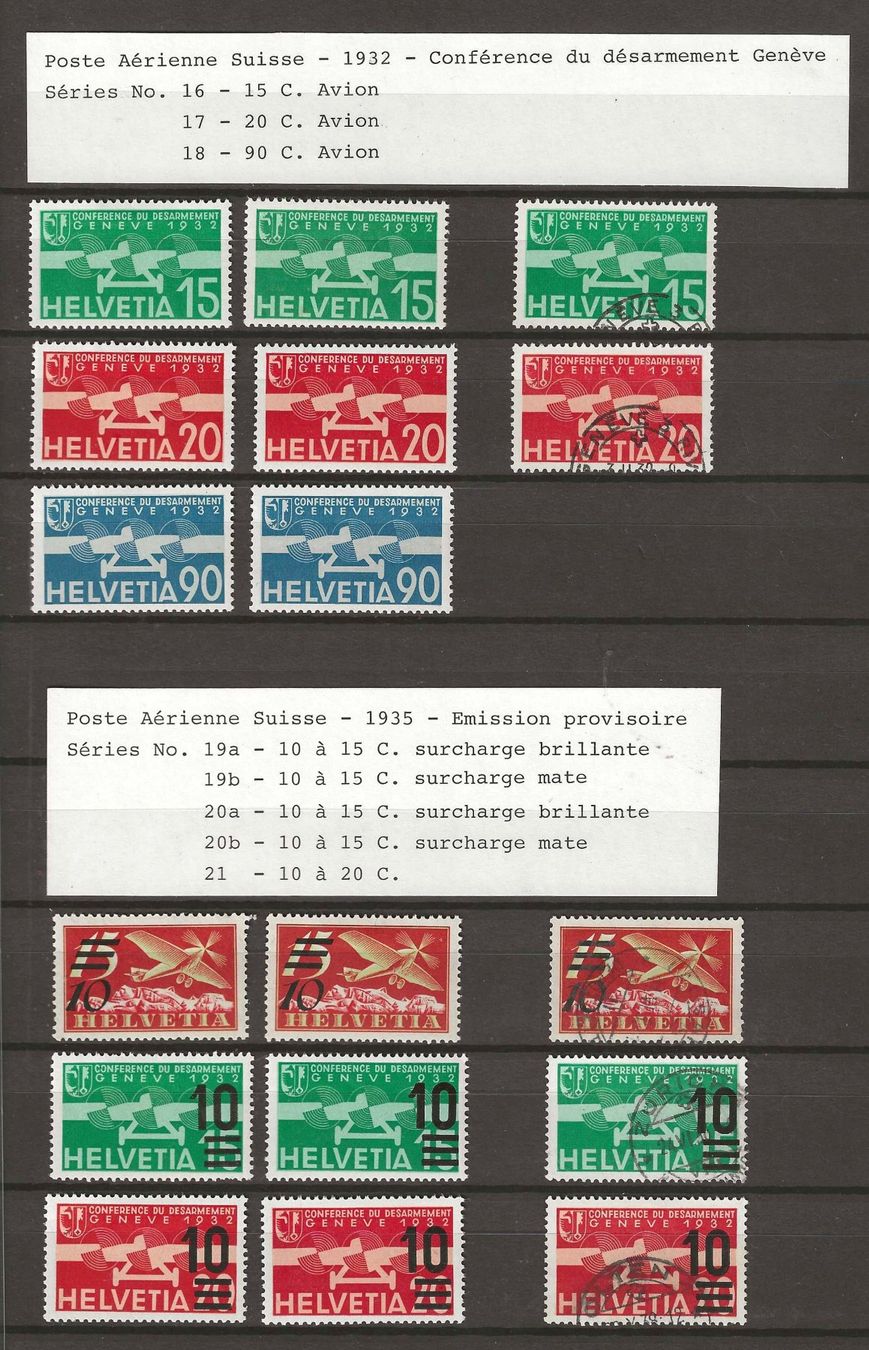 Alle Briefmarken: Flugpost Ausgaben 1932 - 1938 – Gebraucht aus Gümligen von Geniusbuy