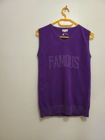 Gilet en cachemire violet "Bleu comme gris", S
