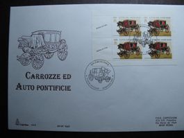 Vatikan 1997 FDC Kutsche Berlina di Gala 4er Block