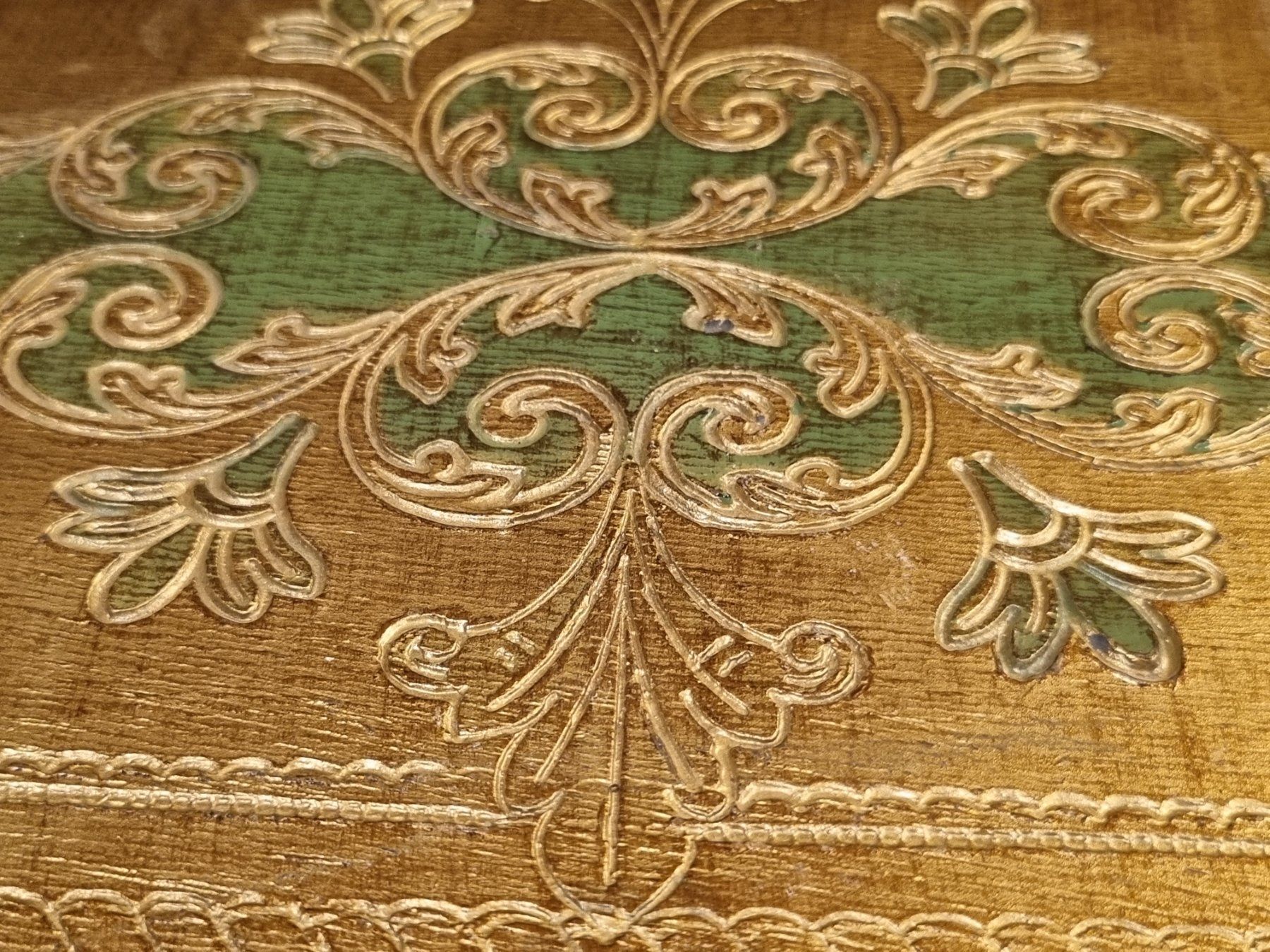 Piatti di portata: Vintage Florentiner Tablett grün-gold – Usato da Scharnachtal venduto da devin03 2
