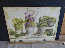 Schönes Wandbild Kräuter, Dekoration für Küche o. Garten