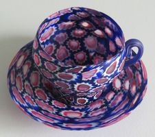 MURANO Tasse mit Untertasse "Millefiori"