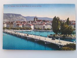 Genève - Pont du Mont-Blanc et vue sur la Ville