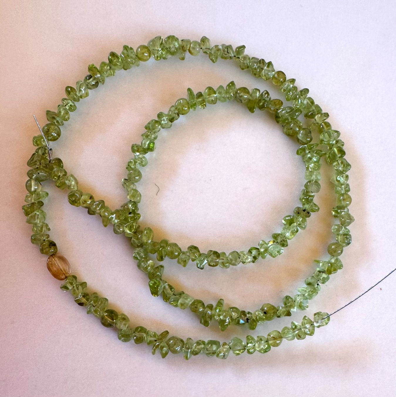 Ketten: Peridot. Olivin   extra  wilde Nugget/Splitter Form     44cm – Neu und originalverpackt aus Leuggern von gemshow 5