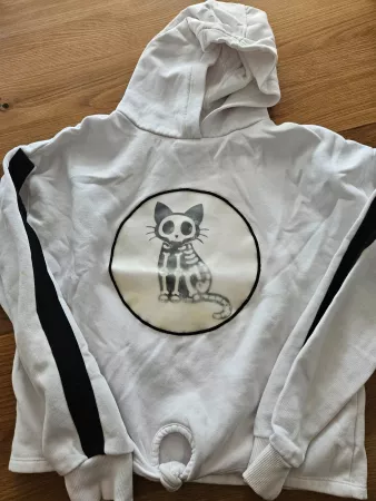 Pullover Leuchtkatze Halloween. 140-146-152
