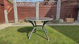 Runder Gartentisch 105cm (Alu & Glas)