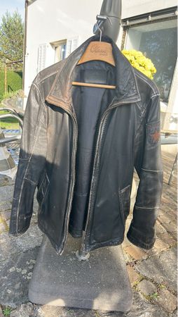 Lederjacke schwarz gebraucht guter Zustand