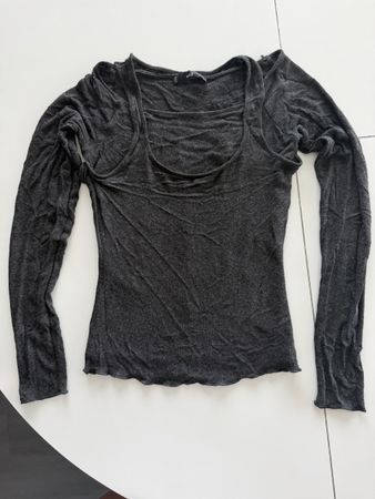 Damen Langarmshirt Mango dunkelgrau