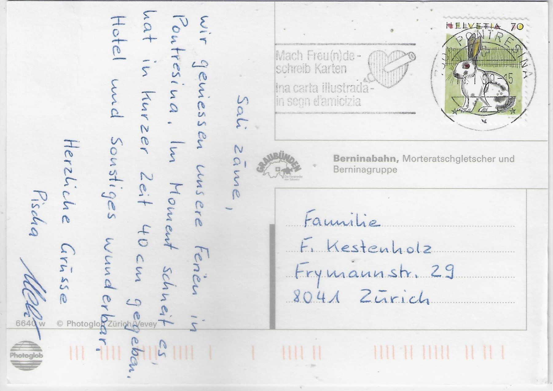 Cartoline postali: Berninabahn im Winter en hiver – Usato da Ettingen venduto da Kartenplanet 1