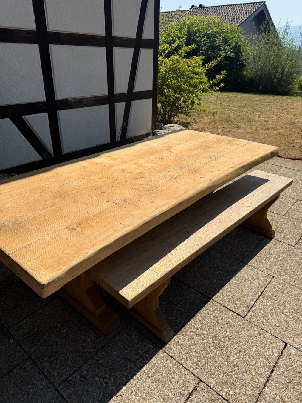 Tische: Solid Oak Table and Matching Bench – Gebraucht aus Eschenbach SG von richie_2026 1