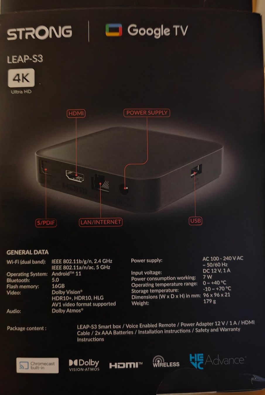 Google Sistemi audio & multimediali: STRONG LEAP-S3 4K Google TV – Usato da Bulle venduto da ric_m2q2 2