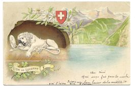 Luzern - Löwendenkmal - Lion de Lucerne - Präge-Litho - 1901