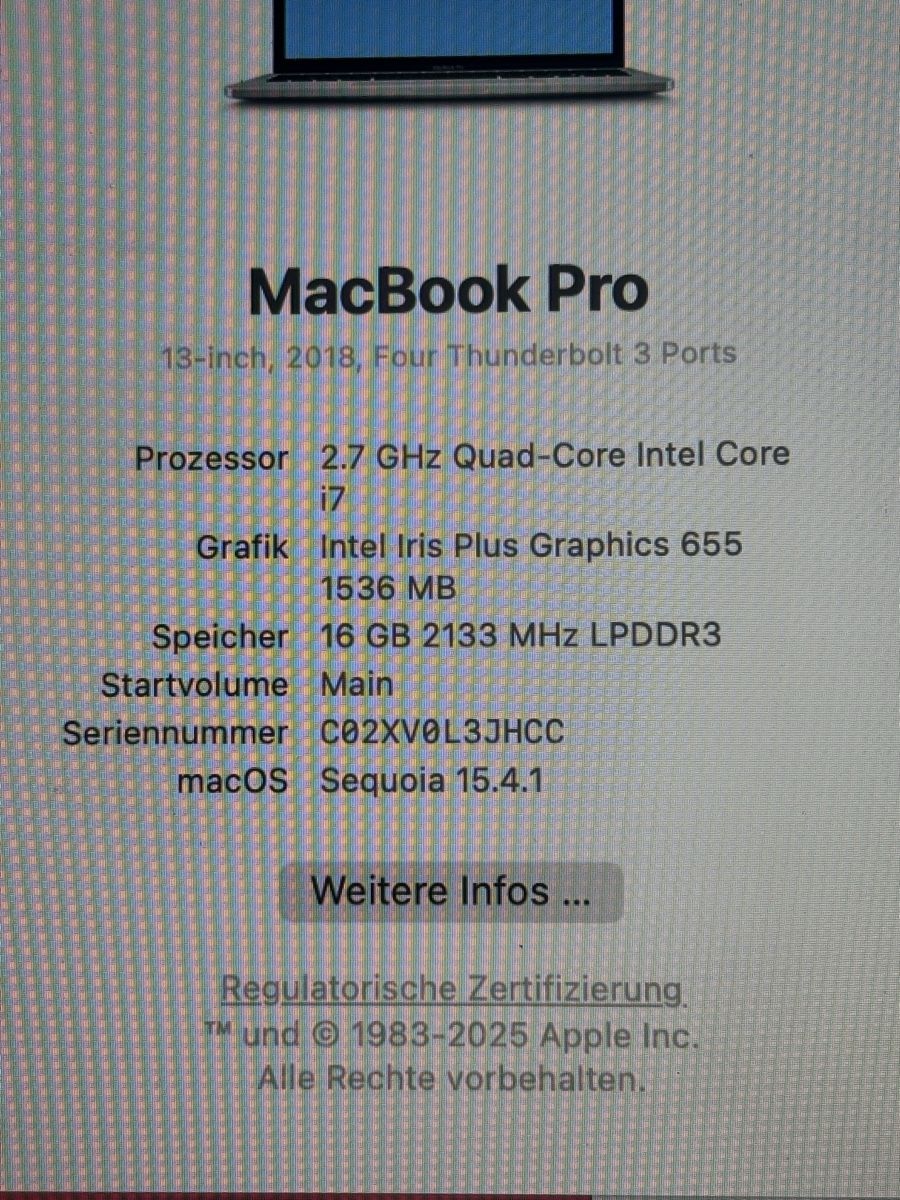 Apple Notebook: Apple MacBook Pro 2018 16GB 13 Zoll – Usato da Triesenberg venduto da gernewieder9497 1