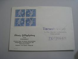 Briefumschlag Schweiz 1961 Geflügelzeitung KDruck