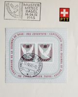 2545) 1945 Baslertaube Sonderblock auf PTT Blätchen Kt. 150