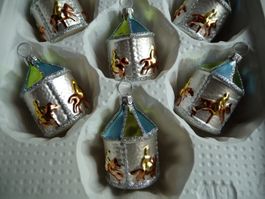 6 x Karussell Christbaumschmuck