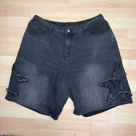Denim Star Shorts - Grunge Style - Size Medium/Large