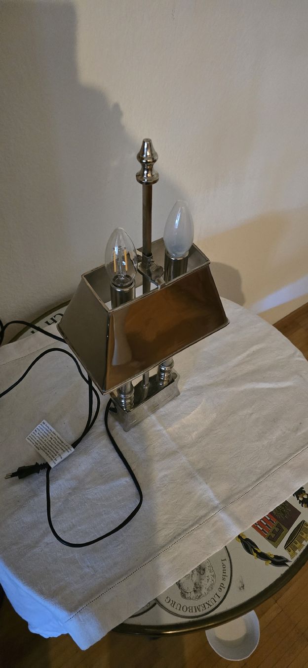Lampade: Loberon Tischlampe Pantin silber – Usato da Basel venduto da Jcva 4