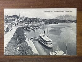 Alte Ansichtskarte Luzern Rigi Schweizerhof Nationalquai