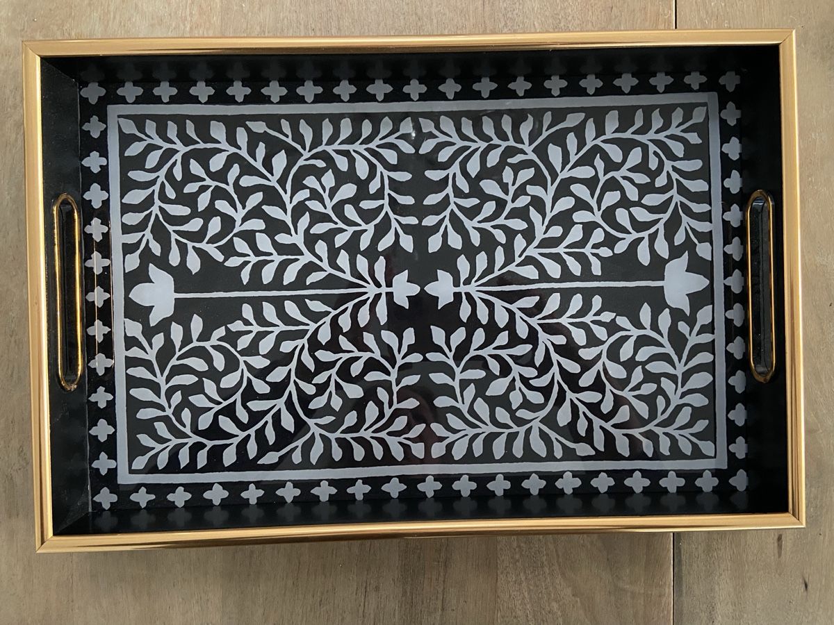 Piatti di portata: Elegantes Tablett Serviertablett Boho Style neu – Nuovo e nell'imballaggio originale da Luzern venduto da waterfront1