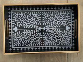 Elegantes Tablett Serviertablett Boho Style neu