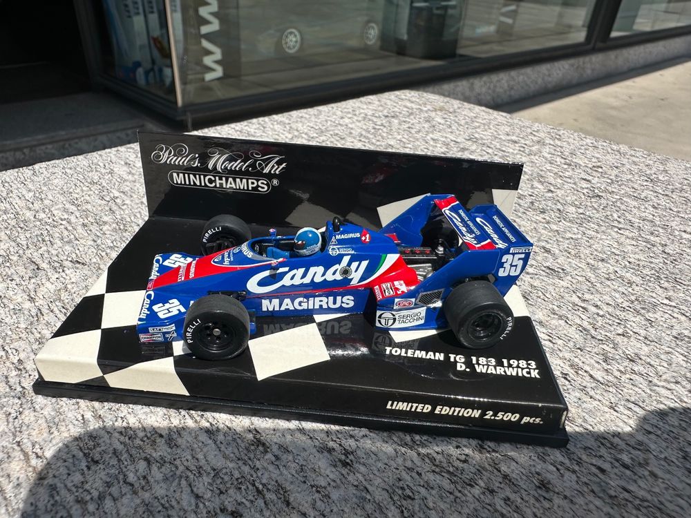 Minichamps 1:43 Toleman Hart TG183 – Derek Warwick 1983 – Édition Limitée