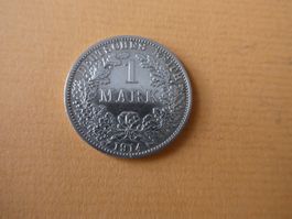 Dt. Reich 1914 A, 1 Silbermark   - wie neu