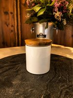 Vorratsdose Keramik weiss mit Holzdeckel klein NEU