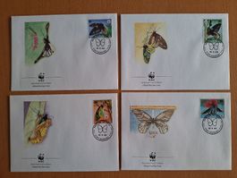 Papua Neuguinea: 4 WWF Ersttagsbriefe