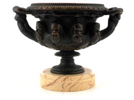 Coupe, vase de Warwick bronze marbre 19eme