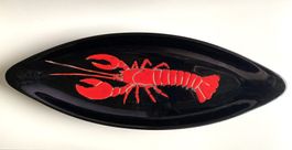 Vintage KERAMIK Schale HUMMER schwarz-rot