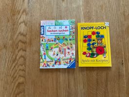 2 kleine Bücher „ Knopf-Loch, Sachen suchen Im Kindergarten
