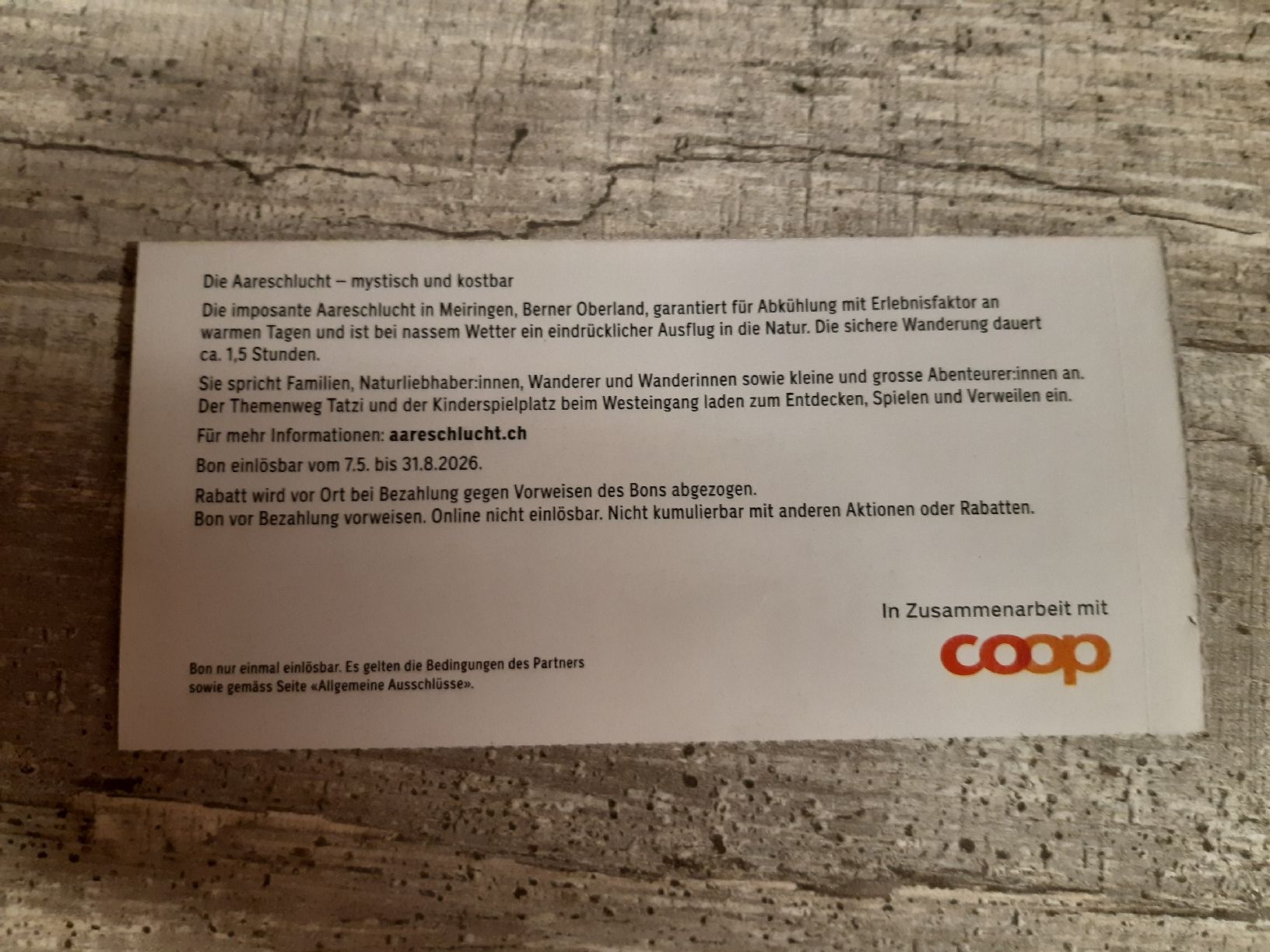 Buoni: 30% aareschlucht auf 2 tickets – Nuovo (secondo la descrizione) da Toffen venduto da Gwunderegge77 1