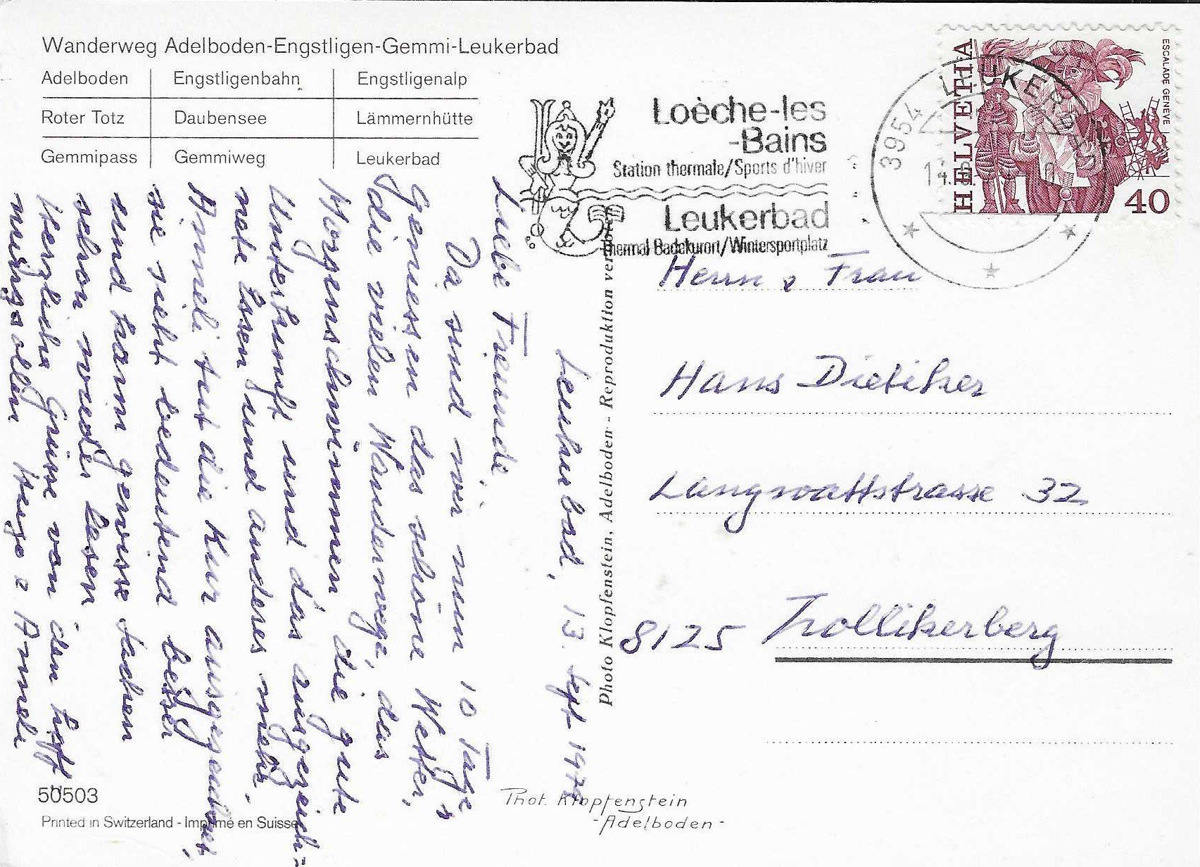 Cartoline postali: Engstligenalp-Gemmipass – Usato da Rothrist venduto da Stranglehold 1