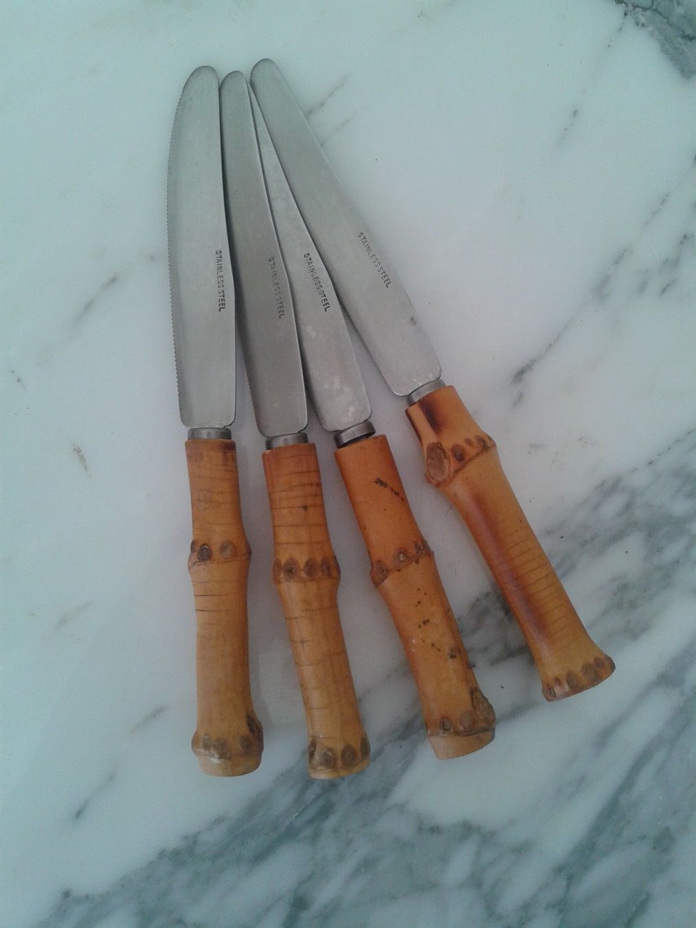 Coltelli: 4 Obstmesser / Messer mit Bambusgriff – Usato da Camorino venduto da Campellino 1