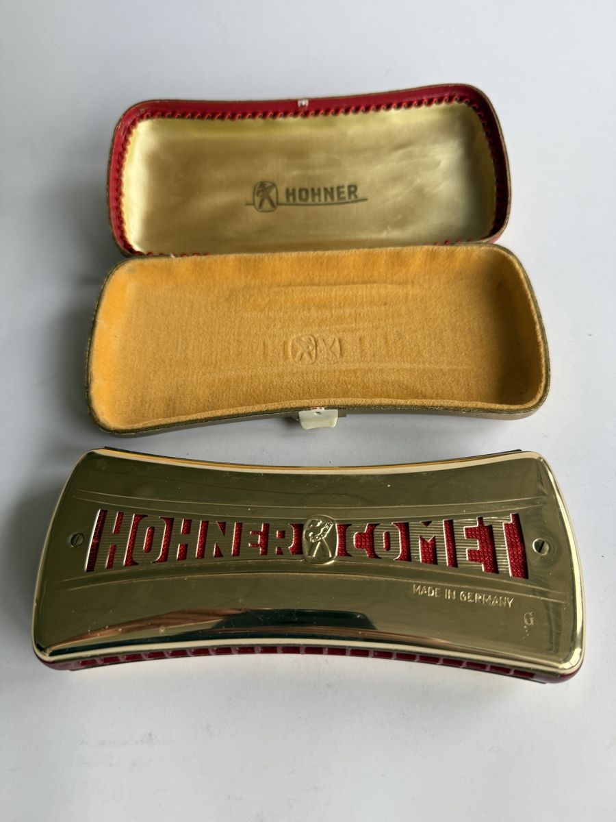 Hohner Strumenti musicali: Hohner Comet Mundharmonika golden mit Etui – Usato da Zürich venduto da Geniuss 3