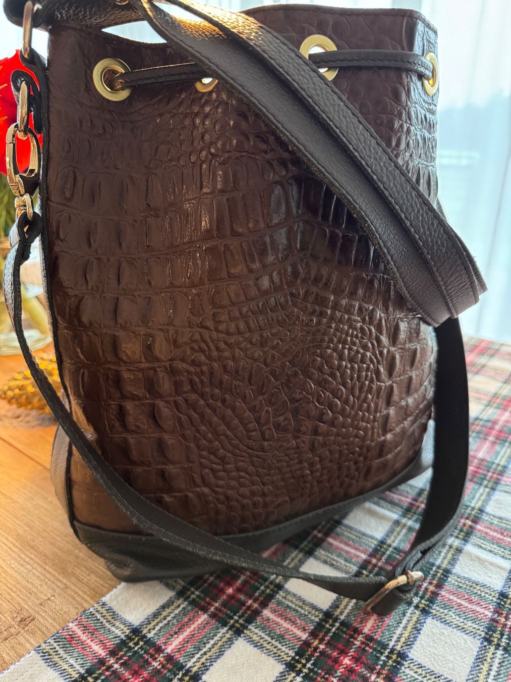 Borse da donna: Ledertasche Leoncini Krokodilleder Imitat – Usato da Rotkreuz venduto da TR3B 3