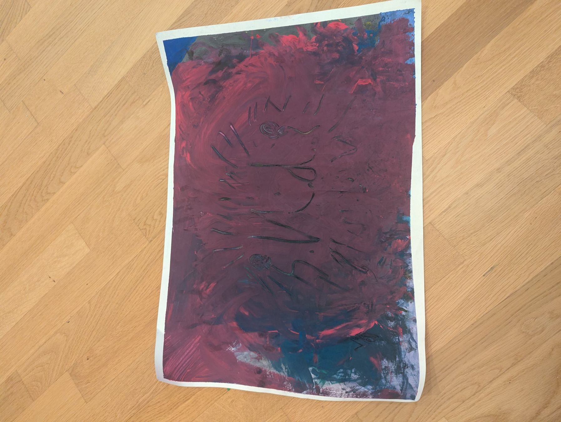 Dipinti: Abstrakte Kindermalerei mit dick aufgetragener Farbe neu – Usato da Basel venduto da ili_j29z