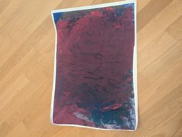 Abstrakte Kindermalerei mit dick aufgetragener Farbe neu