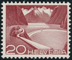 1949 - Technik + Landschaft - 20Rp. Grimsel Stausee - Urtype