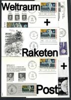 Lot 16 Belege Weltraum + Raketen-Post und Postfrisch lose
