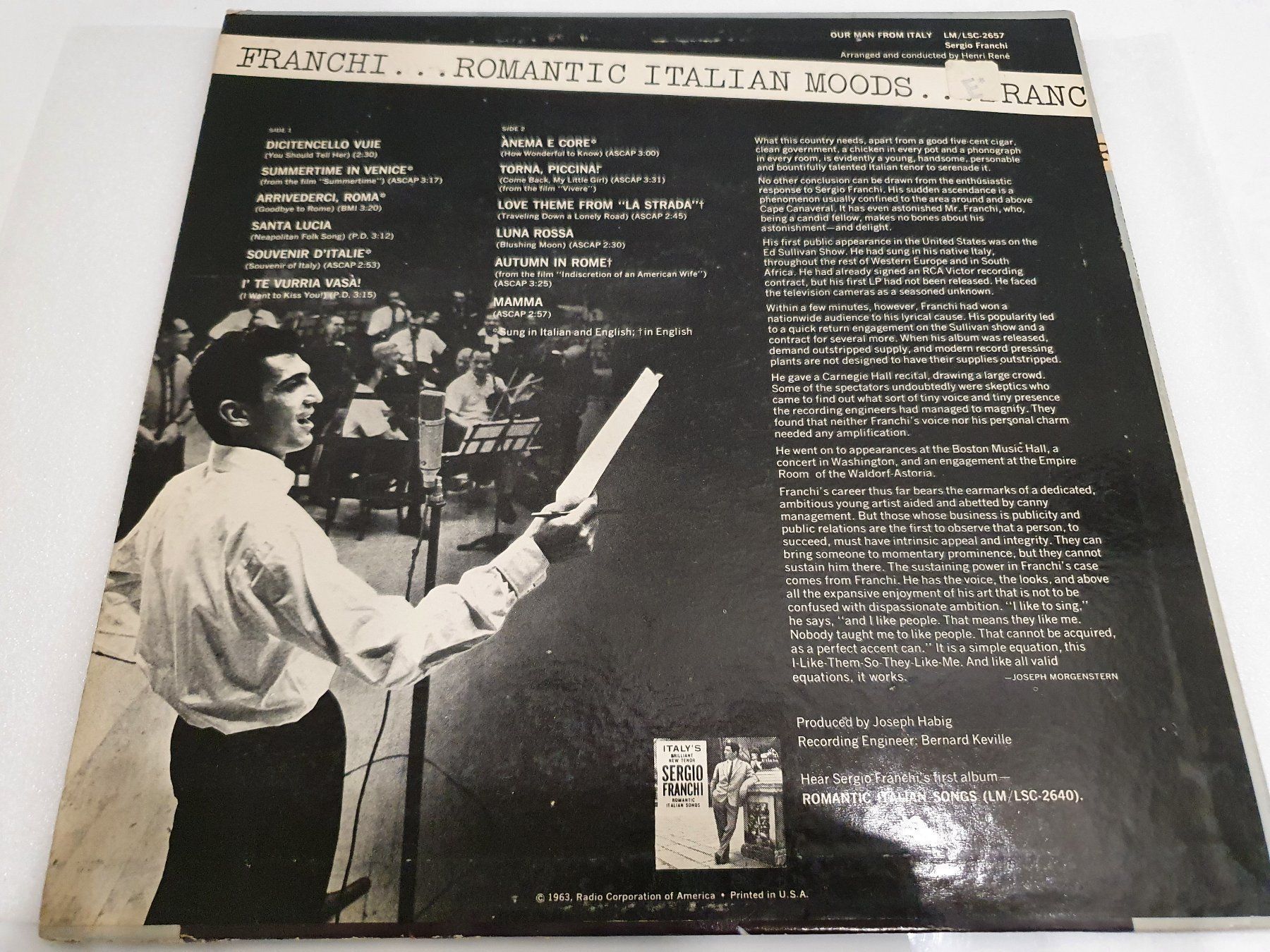 Dischi in vinile: Sergio Franchi - Our Man From Italy – Usato da Uster venduto da Vinyl-Leidenschaft 1