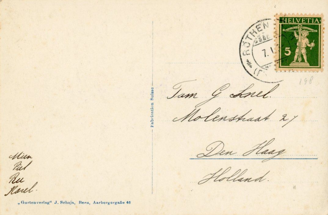 Cartoline postali: Röthenbach  BE  im Emmental       um 1930 – Usato da Brig venduto da Valcards54 1