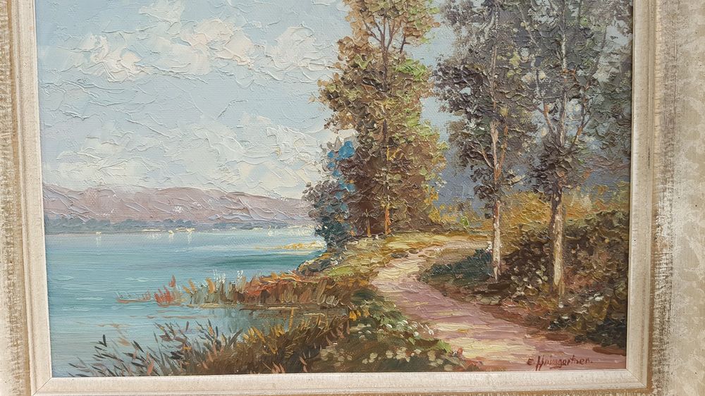 Elisabeth Heimgartner, Am Bielersee, Oel auf Leinwand Kaufen auf Ricardo