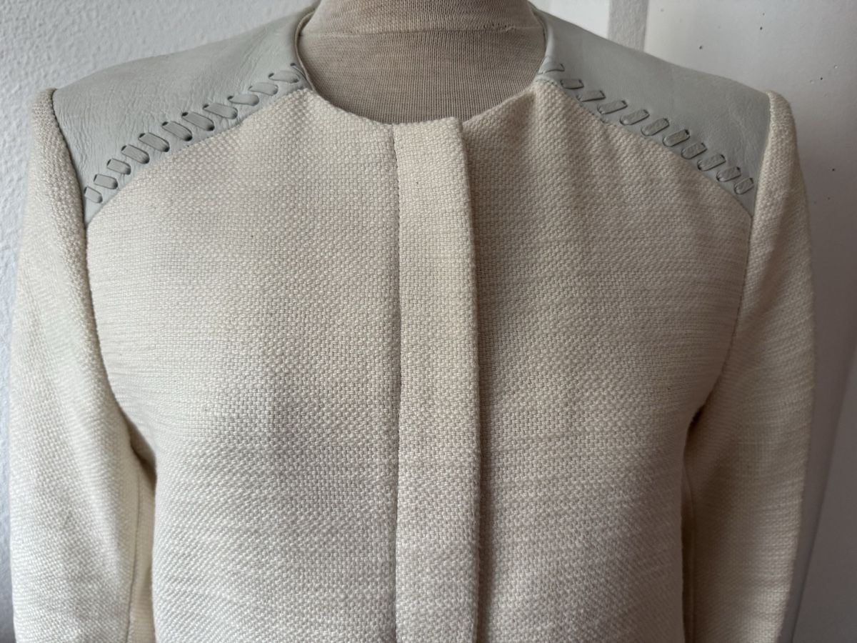 Maje Cappotti: Manteau MAJE, crème, taille M, lin coton  – Usato da Morges venduto da sandy069 1
